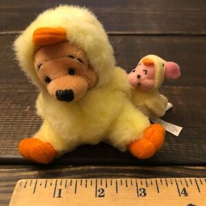Disney Winnie the Pooh Plush in Yellow and Orange with Piglet Accent